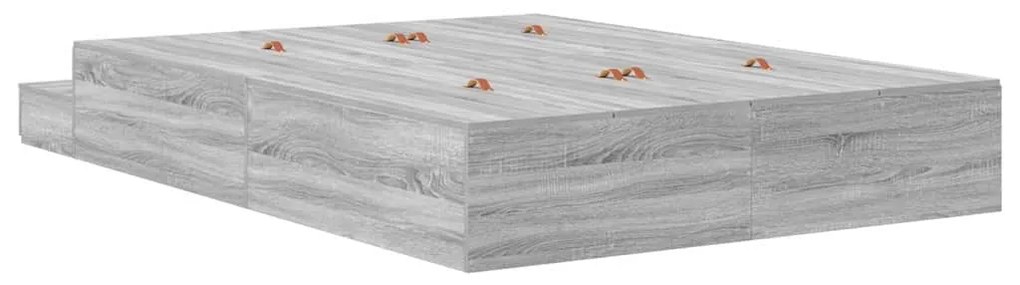 Estrutura de Cama Armazenamento Cinza Sonoma 140x190 cm