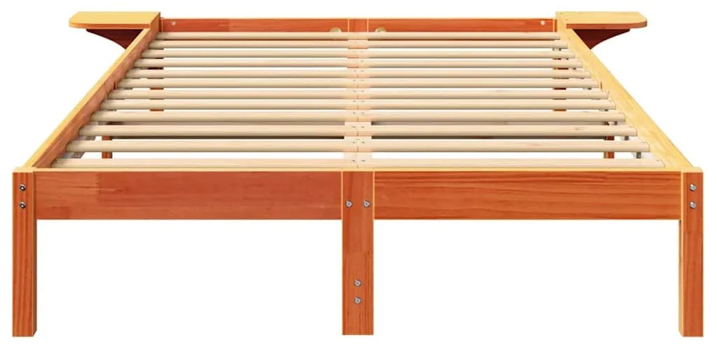 Estrutura de cama com mesas de cabeceira Castanho 140 x 190 cm