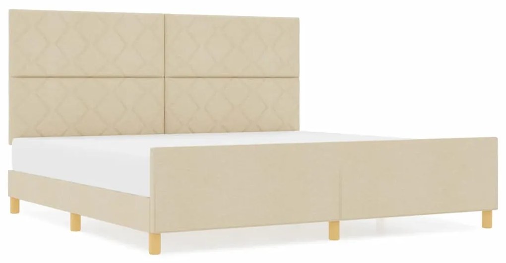 Cama vidaXL Creme 200x200 cm Tecido