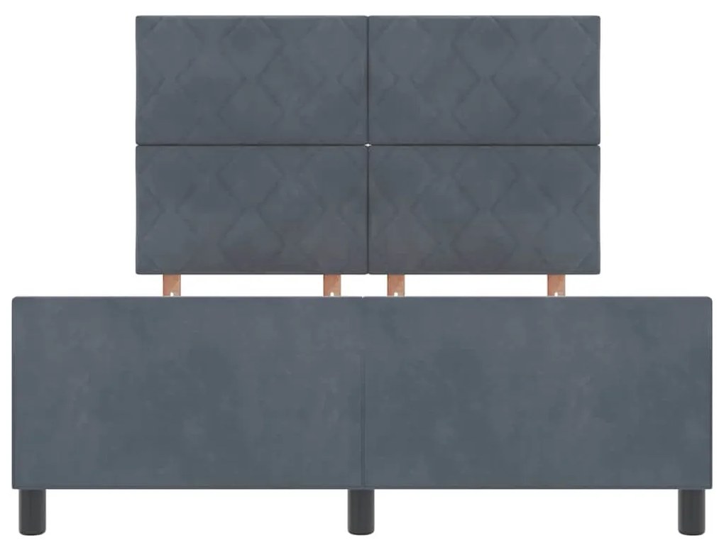 Cama de Veludo Cinza Escuro vidaXL 140x190 cm