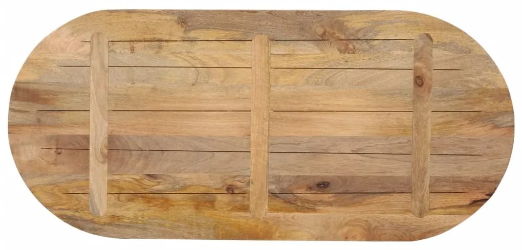 Tampo de mesa oval 90x40x2,5 cm madeira de mangueira maciça