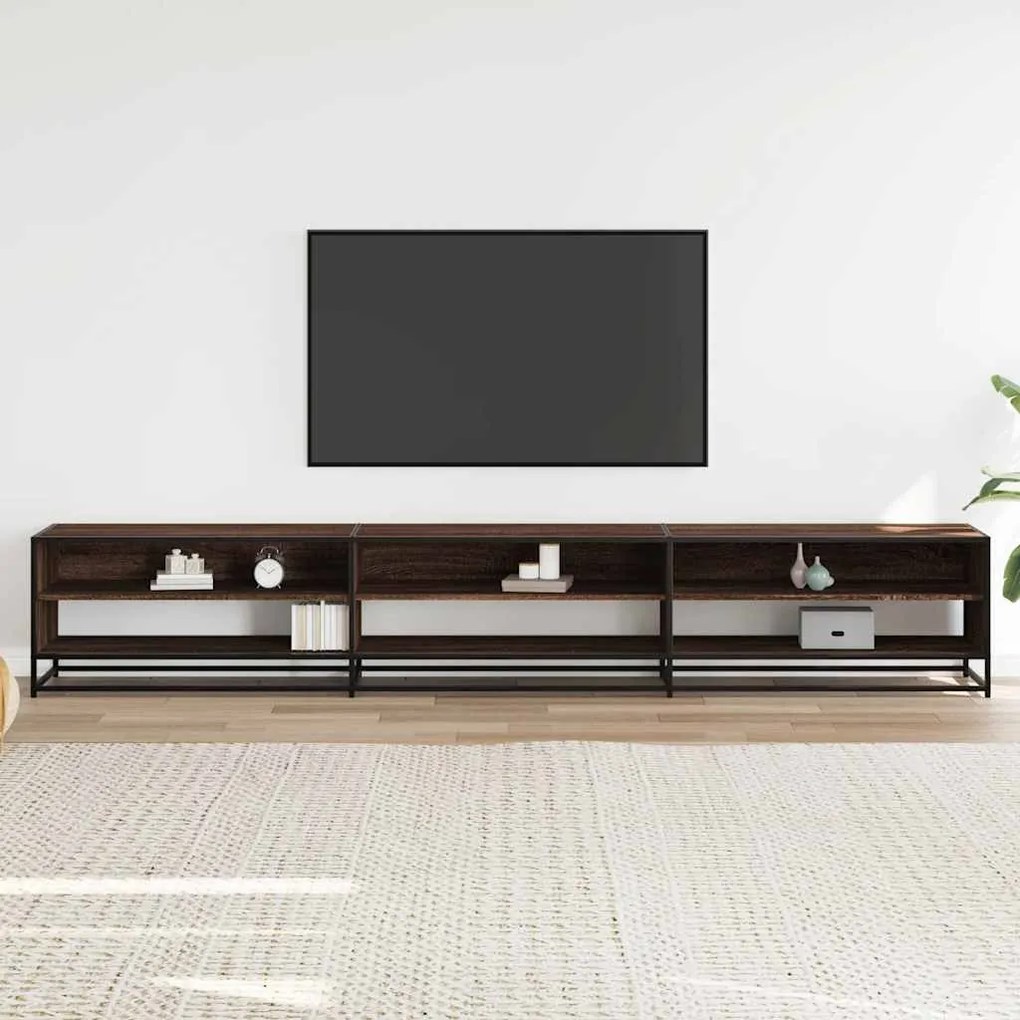 Móvel de TV 270x40x46 cm derivados de madeira carvalho castanho