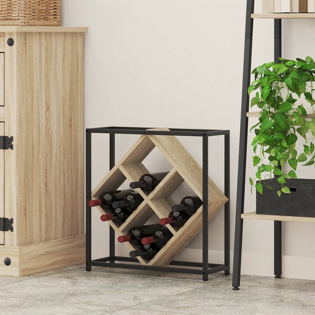 vidaXL Cachote de Vinho Carvalho Sonoma 51x18x52,5 cm Madeira Industrial