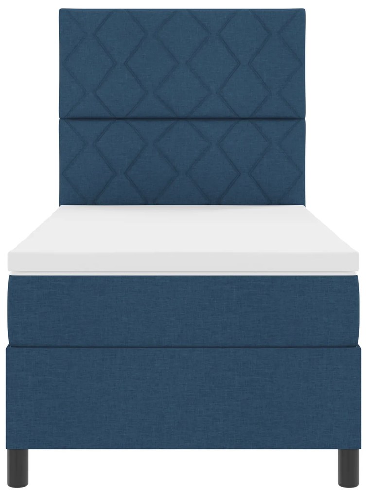 Cama Box Spring com Colchão Azul 90x200 cm Tecido