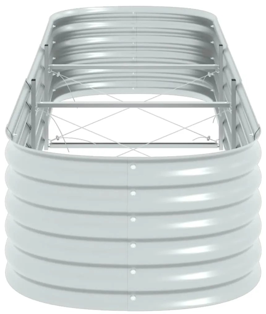Canteiro elevado de jardim aço galvanizado 320x80x44cm prateado