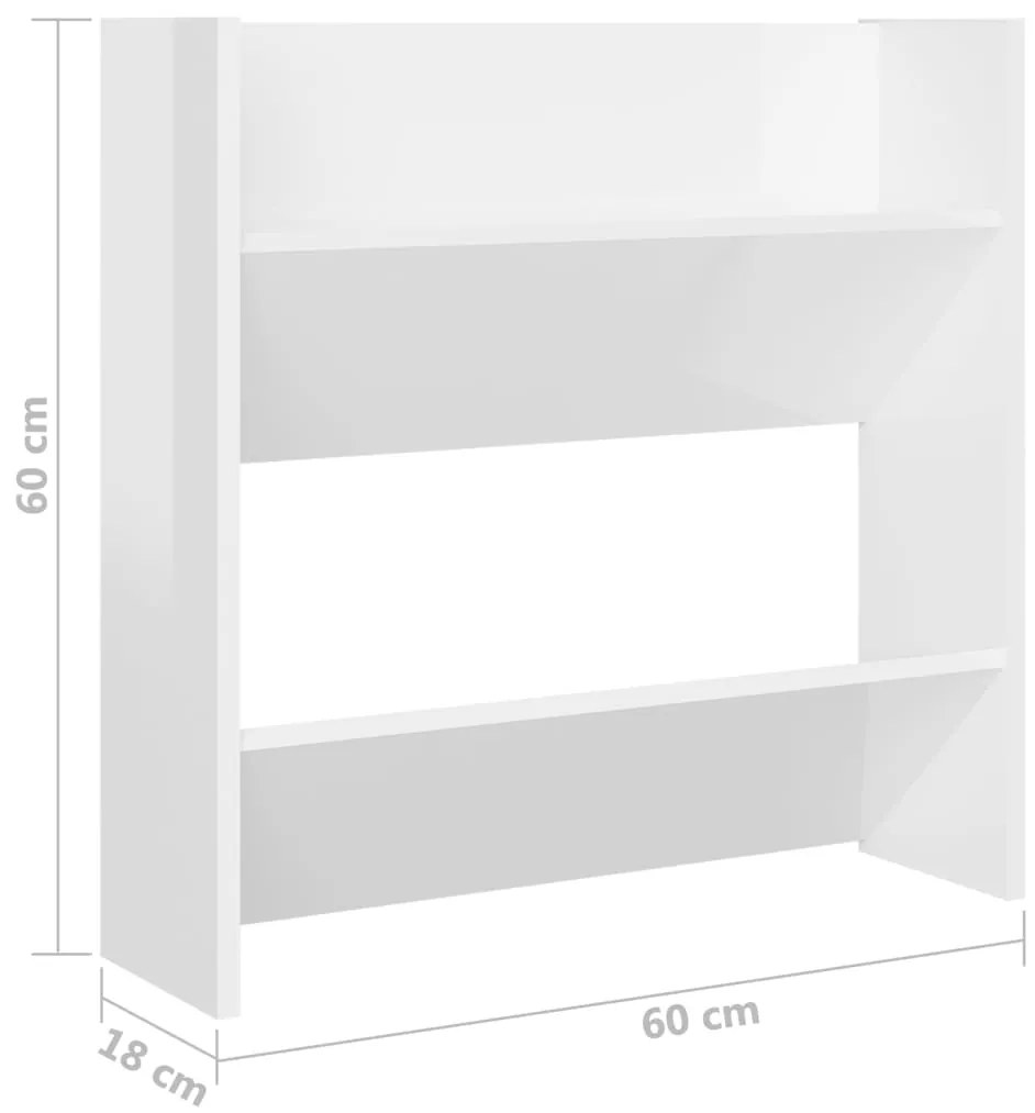 Sapateiras de parede 4pcs derivados de madeira branco brilhante