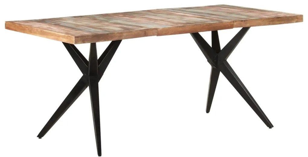 Mesa de jantar 180x90x76 cm madeira recuperada maciça