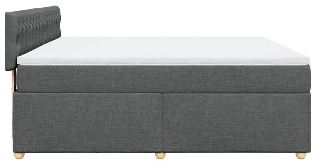 Cama com molas/colchão 180x200 cm tecido cinzento-escuro