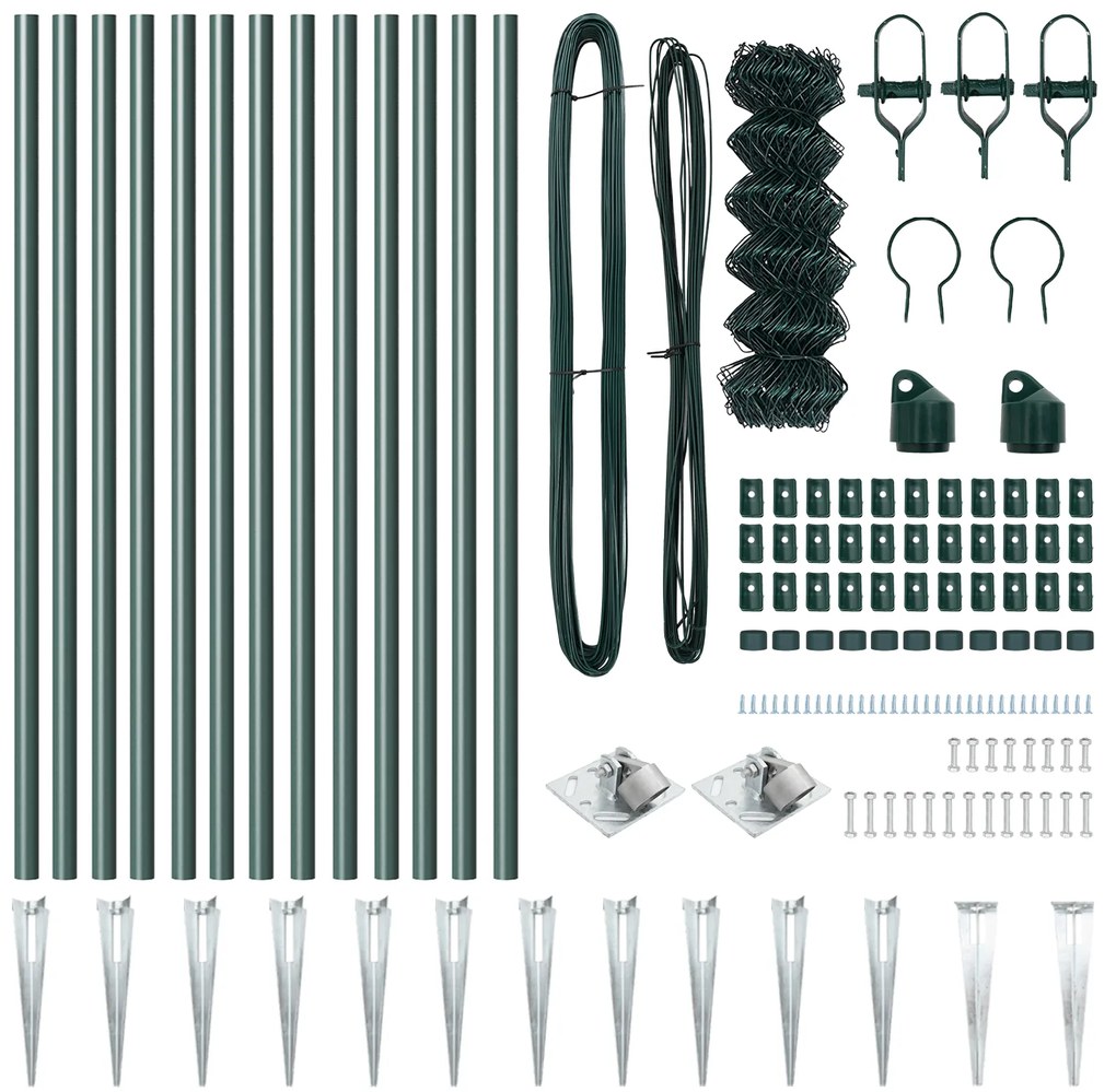 Cerca de Cadeado Conjunto de 2 Verde Metal 0.8 x 25 m Durável