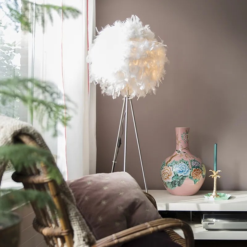 Candeeiro de pé romântico branco - Feather