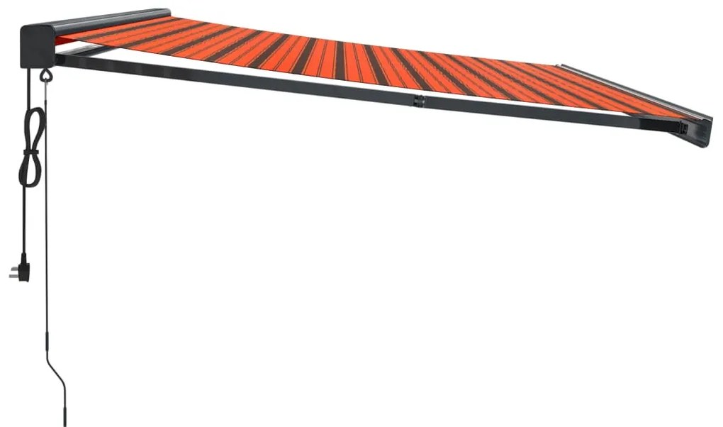Toldo retrátil 4x3 m tecido e alumínio laranja e castanho