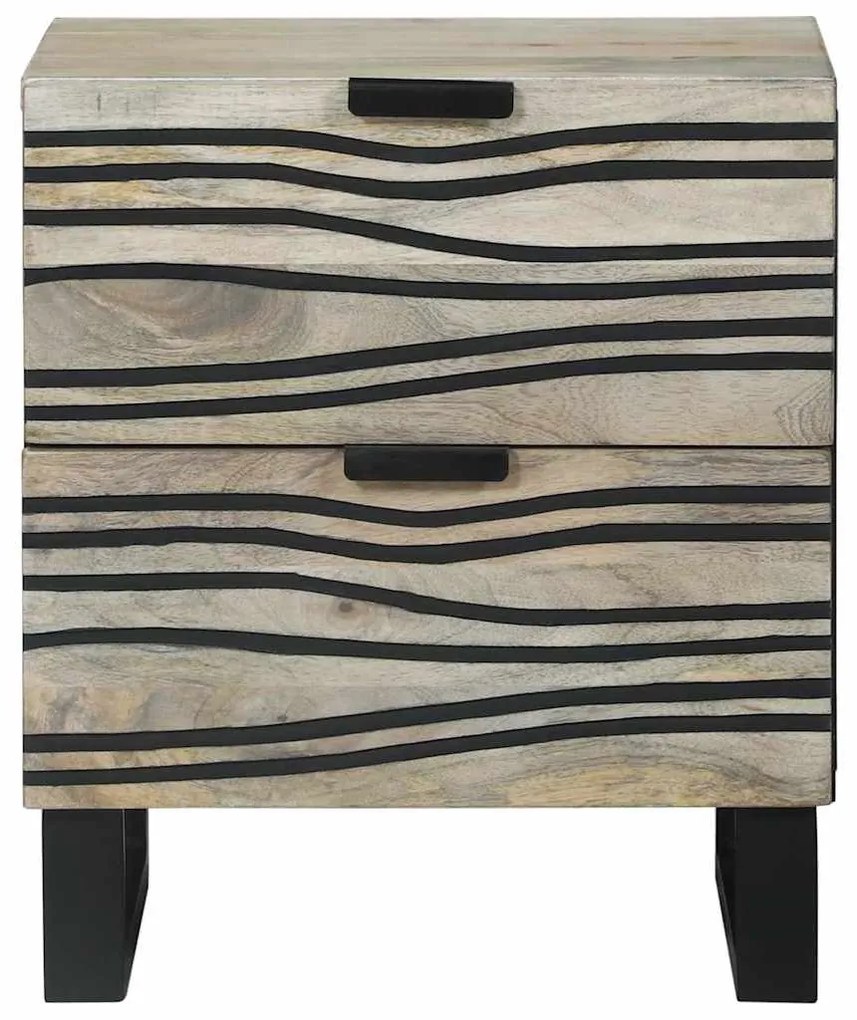 Mesas de cabeceira com gaveta Branco e preto 40 x 33.5 x 46 cm