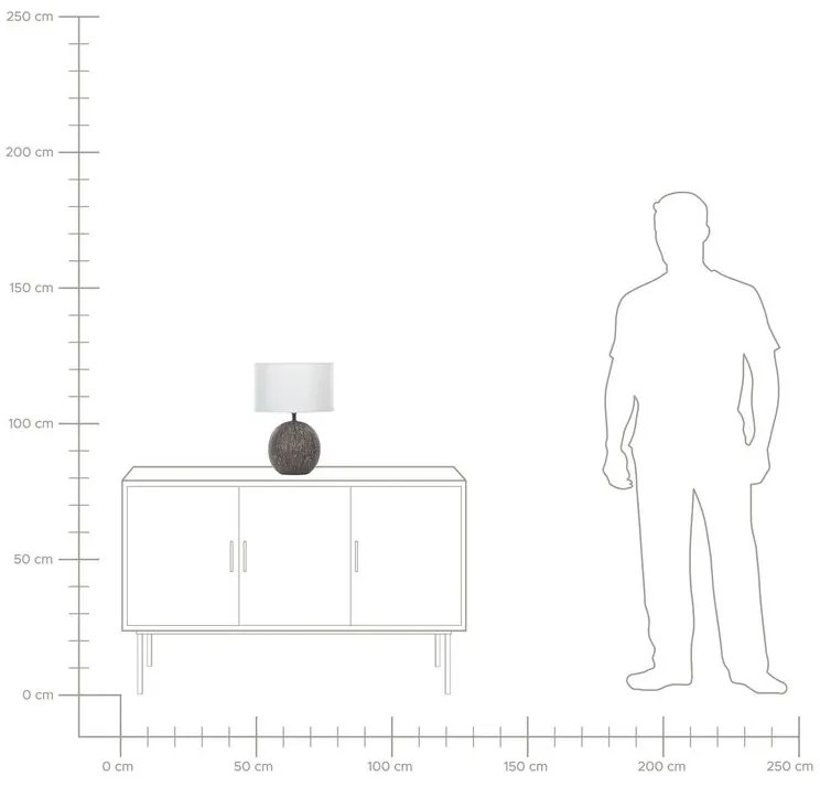 Candeeiro de mesa em cerâmica preto e branco 39 cm FONISSA Beliani