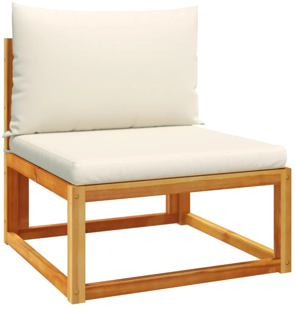 4 pcs conjunto de sofás de jardim com almofadões acácia maciça