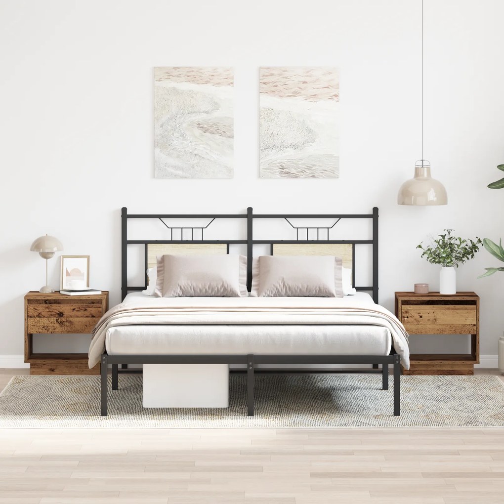 Criado-mudo vidaXL 2 pcs Madeira Velha 45x34x45 cm Madeira de engenharia