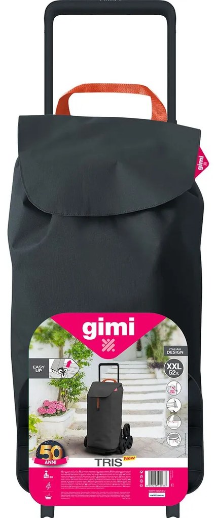 Carro de Compras Gimi Tris Urban Cinzento escuro Cinzento 52 L