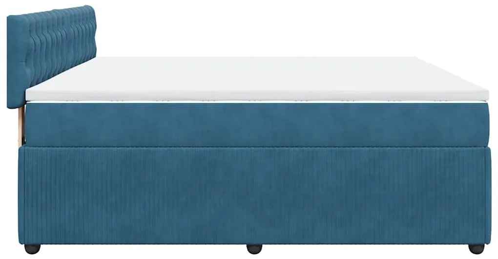 Cama com molas/colchão 180x200 cm veludo azul