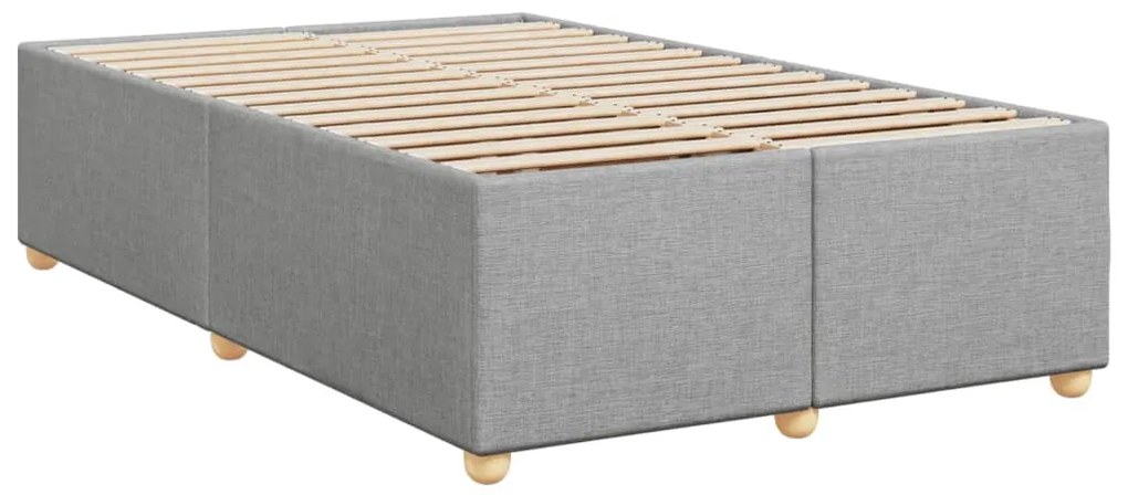 Cama boxspring com colchão 120x190 cm tecido cinzento-claro