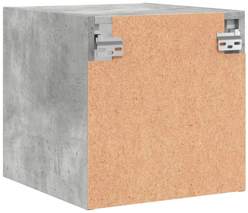 Mesa de cabeceira c/ porta de vidro 35x37x35cm cinzento cimento