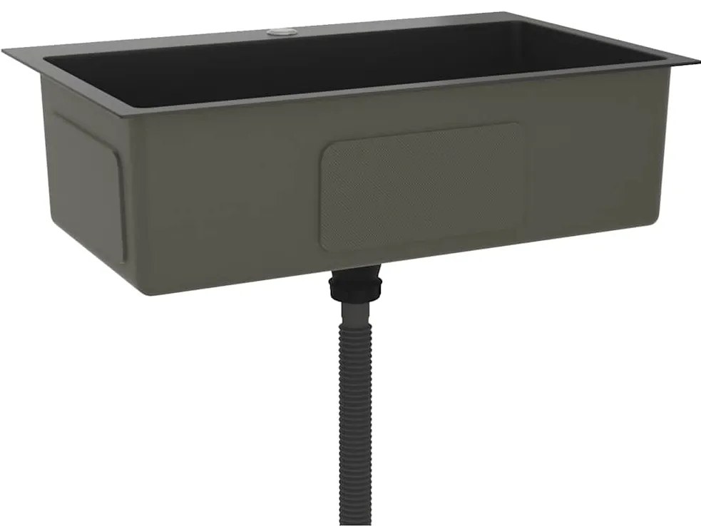 Lava-louça de cozinha artesanal aço inoxidável preto