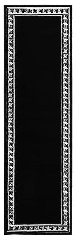 Passadeira 60x200 cm polipropileno preto com padrão