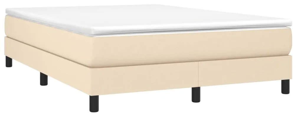Estrutura de cama sem colchão 140x190 cm tecido cor creme