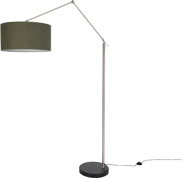 Candeeiro de Pé Preto Ajustável com Abajur Verde 50cm - Editor