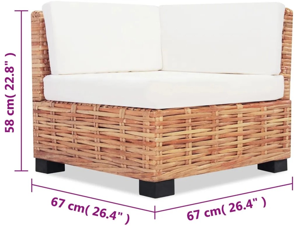Conjunto de sofás 16 pcs vime genuíno