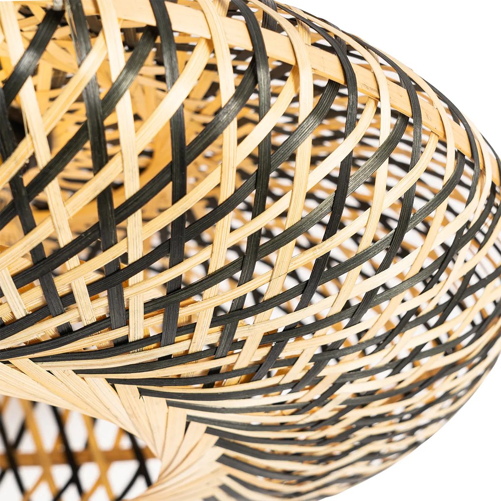 LED Plafon Inteligente Preto Bambu 40 cm incl. Wifi A60 - Ostrava Oriental