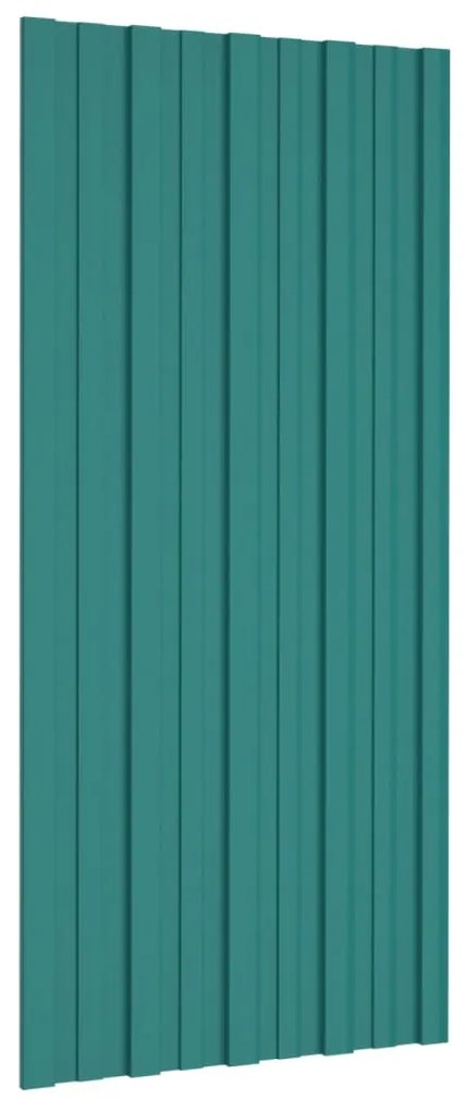 Painéis de telhado 12 pcs 100x45 cm aço galvanizado verde
