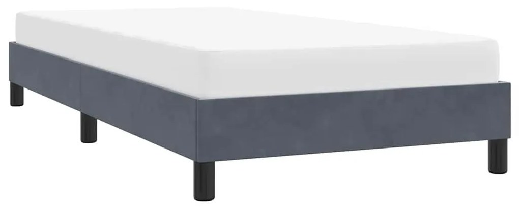 Estrutura de cama sem colchão cinza escuro 80x220 cm Veludo