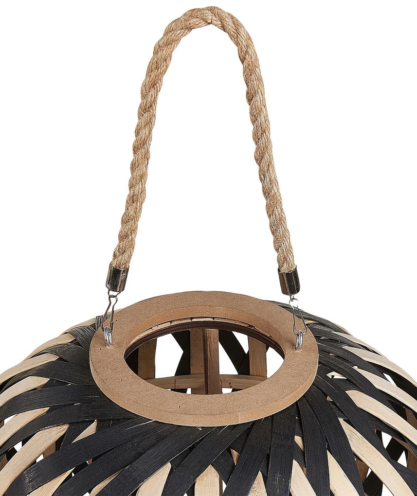 Lanterna de bambu cor natural e preto 37 cm BESAH Beliani
