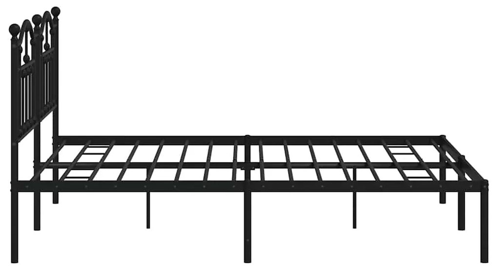 Estrutura de cama com cabeceira 183x213 cm metal preto