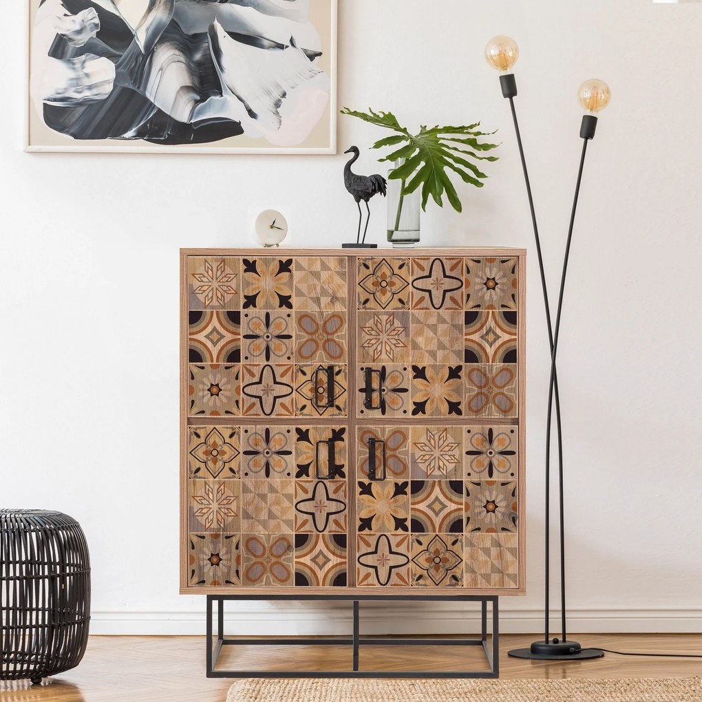 Armário Multiuso Quantum – Pinheiro Atlântico Preto – 93x115x36 cm