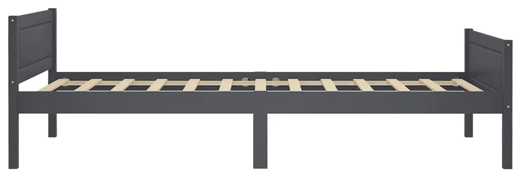 Estrutura de cama 100x200 cm madeira pinho maciço cinzento