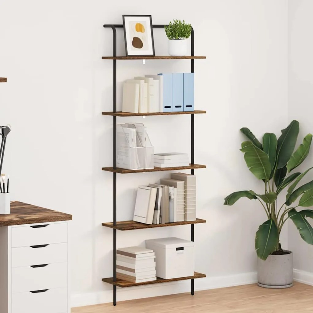 vidaXL Estante Carvalho Defumado 60 x 24 x 168 cm Madeira processada