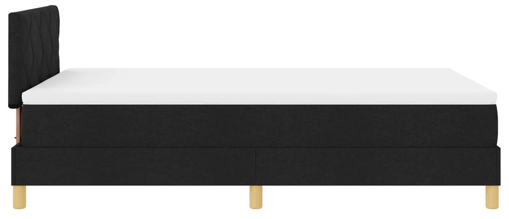 Cama Box Spring com Colchão Preta 120x190 cm Tecido