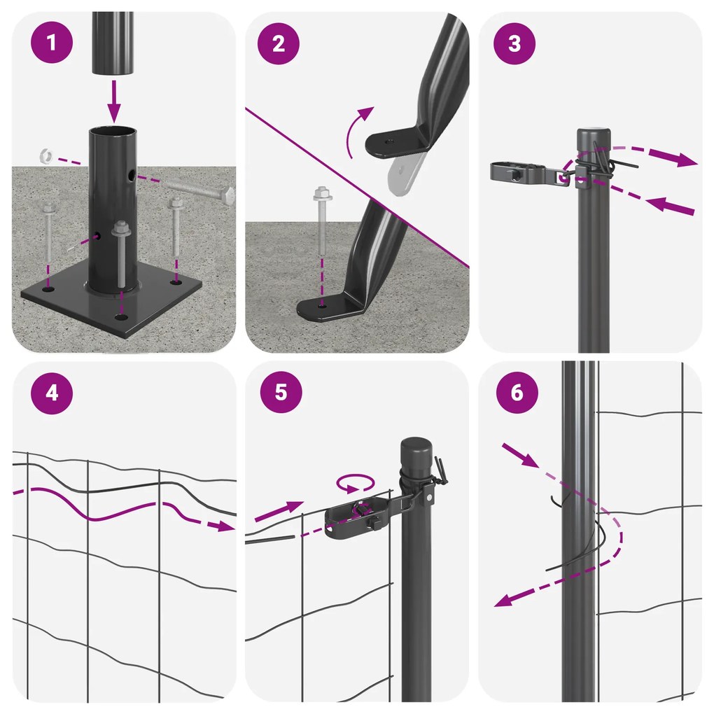 Cerca Euro com 7 Posts Flangeados 1,4x10 m Aço Galvanizado