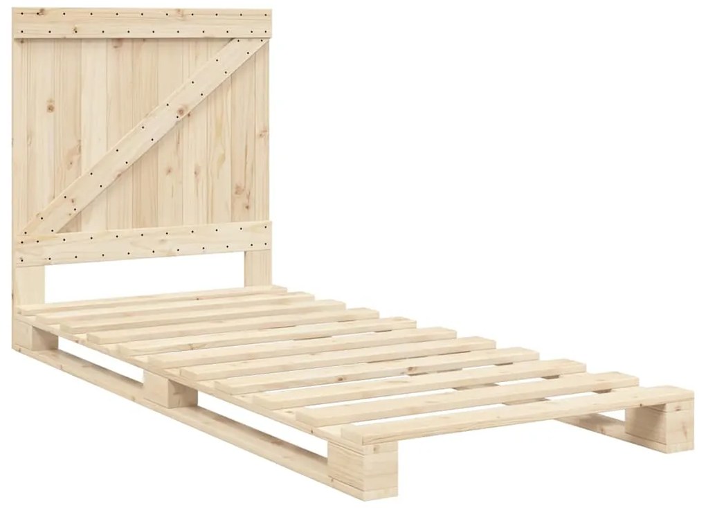Estrutura de cama com cabeceira 90x200 cm pinho maciço