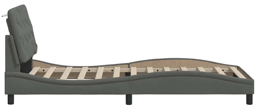 Estrutura de cama com LED sem colchão 90x190 cm tecido