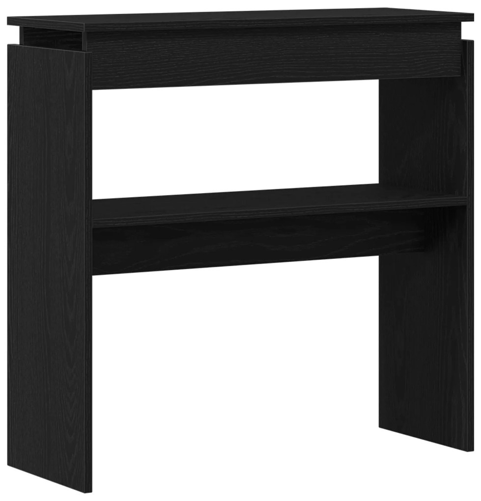 Mesa de Consola vidaXL Preta em Carvalho 80x30x80 cm em Madeira de Eng