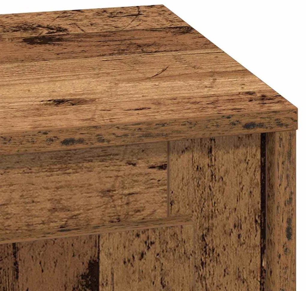 Cômodas de cabeceira com luzes LED 2 pcs Madeira velha 44x34,5x45 cm
