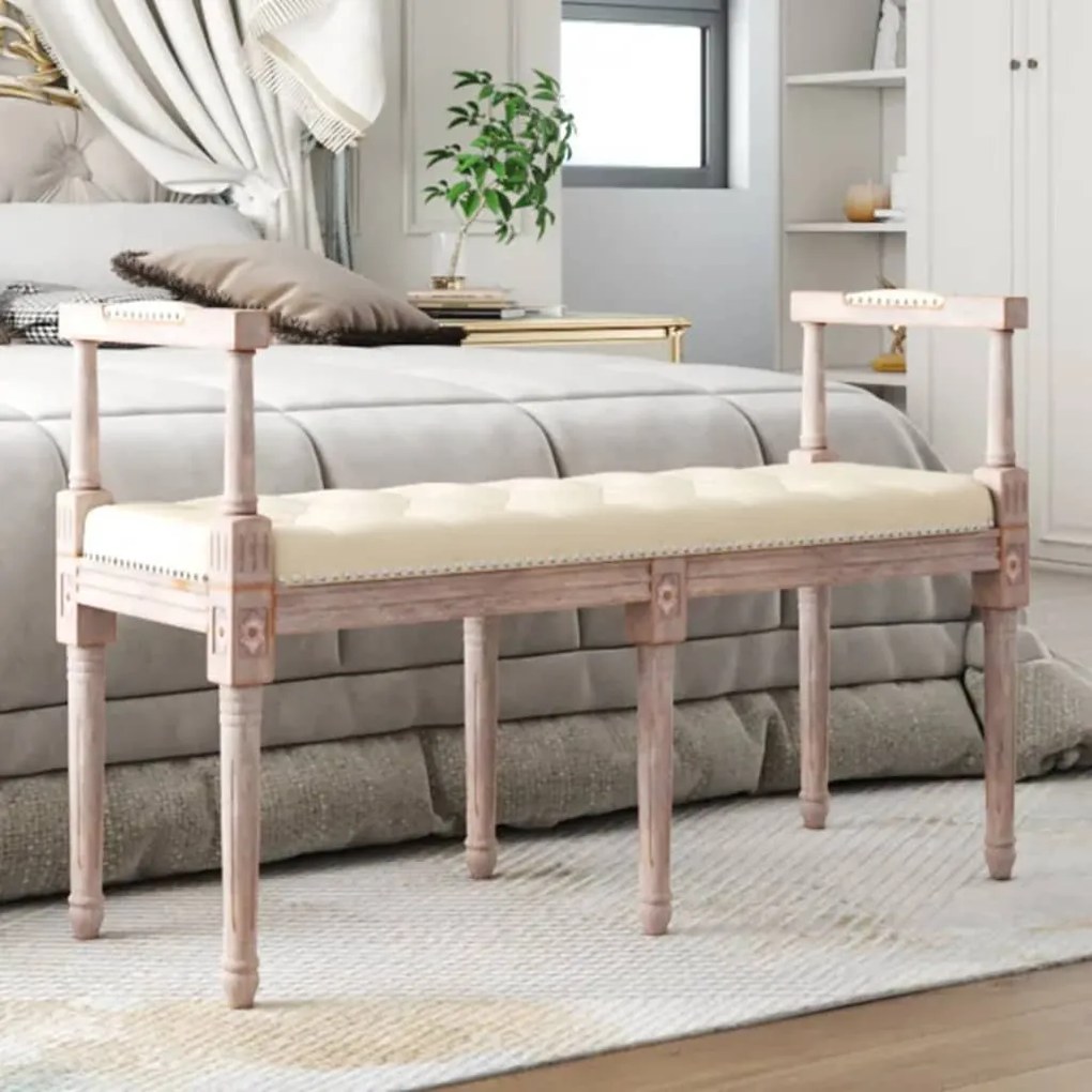 344422 vidaXL Banco 110x40x70 cm linho bege