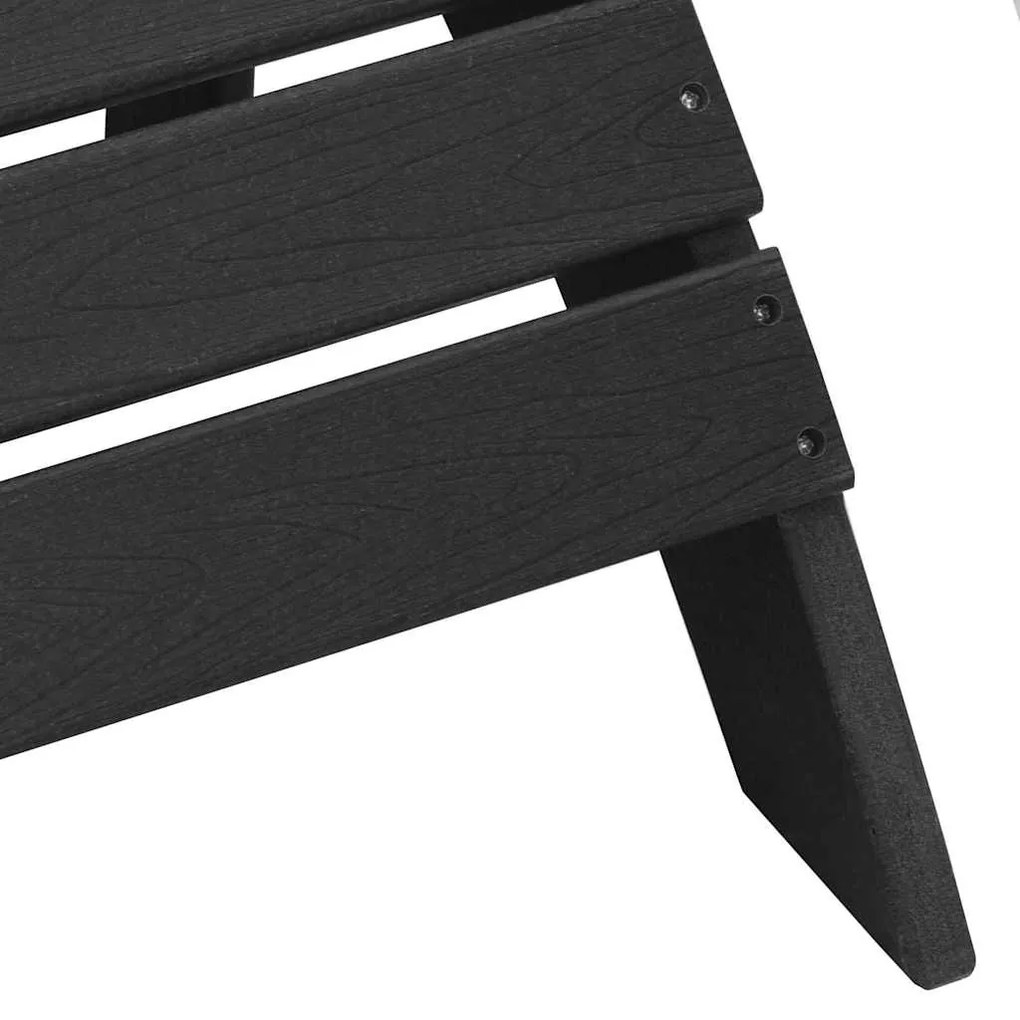Conjunto de Lounge para Jardim vidaXL 3 Peças Preto HDPE