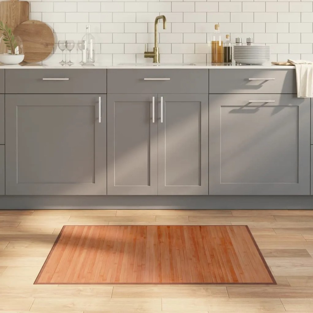vidaXL Tapete retangular 70x100 cm bambu castanho