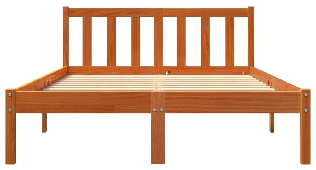 Cama sem colchão 120x190 cm madeira pinho maciça castanho-mel