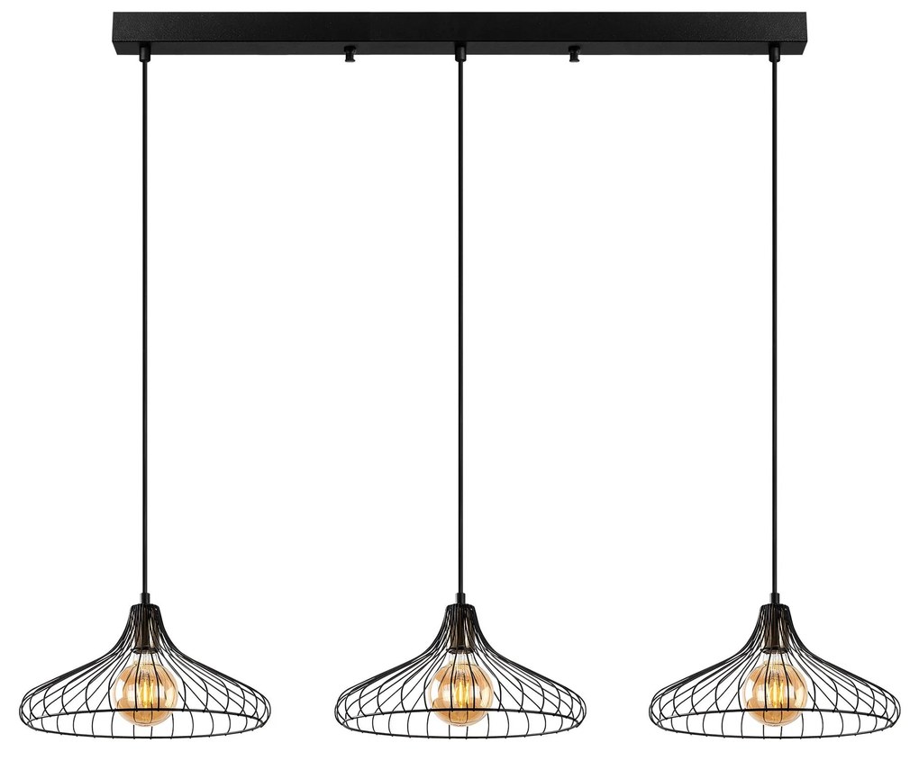 Chandelier Depay – Preto Antigo – 148 x 36 x 30-120 cm
