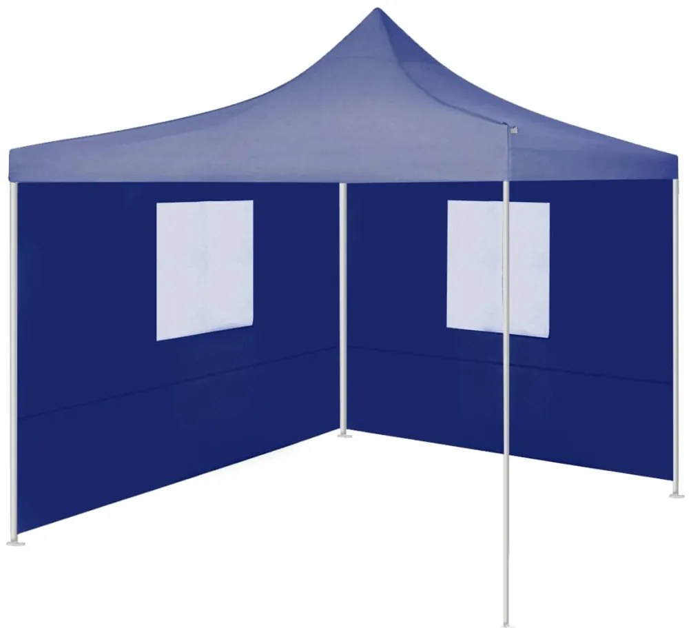 vidaXL Tenda dobrável profissional festas 2 paredes 2x2 m aço azul