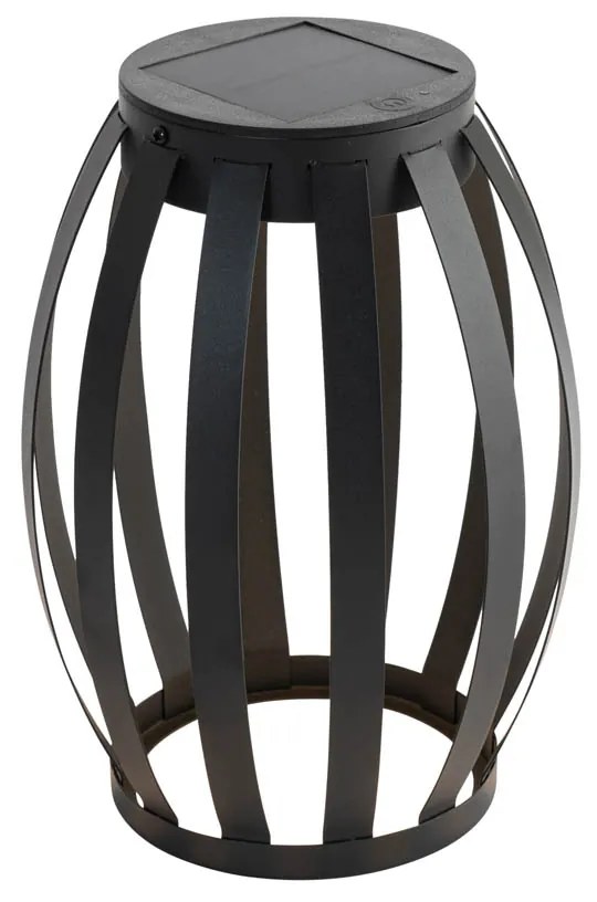 Candeeiro de mesa exterior preto com dimmer de 3 níveis solar e recarregável - Sheldon