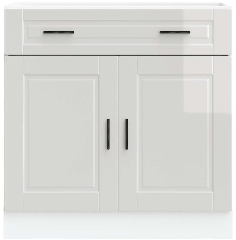 Armário base cozinha Porto derivados madeira branco brilhante